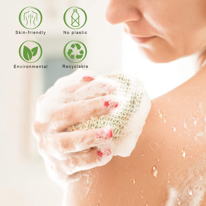 E-Know Soap Bag, 5 Pack Natural Sisal Soap Saver, Zero Waste Plastic-Free Soap Net, Foaming and Drying The Soap, Massage, Peeling