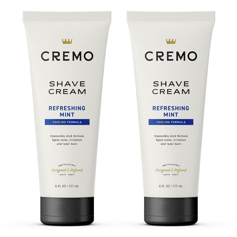 Cremo Barber Grade Cooling Shave Cream - Ultra-Slick Formula | 6 Fl Oz (2 Pack) - Fights Nicks & Razor Burn