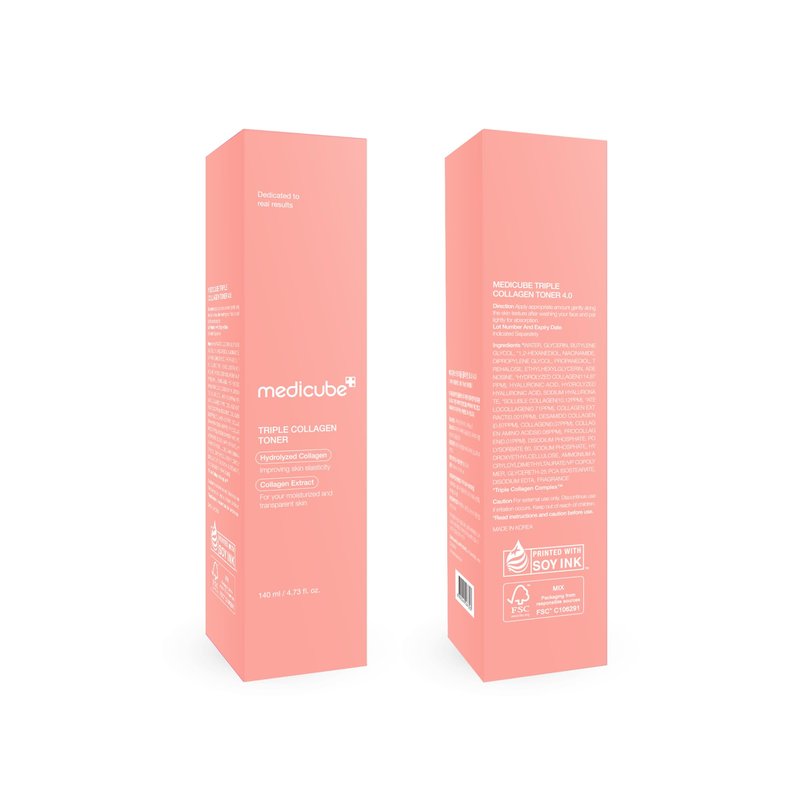 Medicube Triple Collagen Toner - Hydrolyzed, Atelo, & Soluble Collagen for Deep Hydration & Plump Skin - Fast-Absorbing Formula for All-Day Suppleness, Korean Skincare (4.73 fl.oz.)