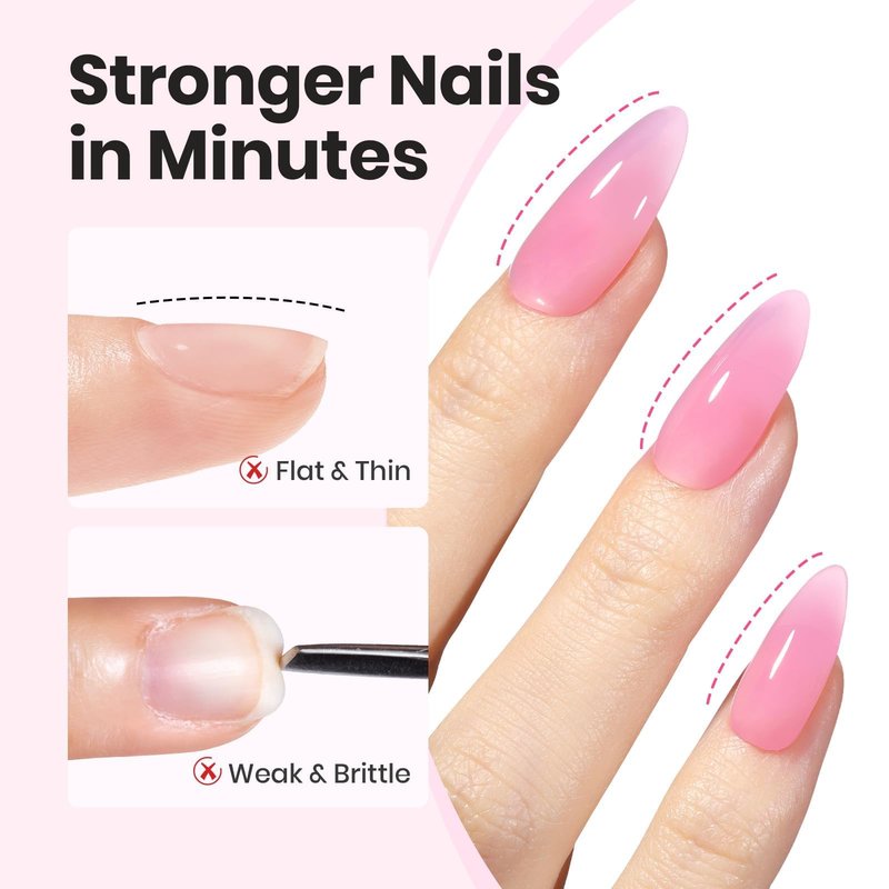 Beetles Builder Gel for Nails,0.5oz Rose Pink Building Gel HEMA & TPO Free,7 in 1 for Strengthening Nails Building Apex & Extension with Nail Art Brush, Beginner Friendly,DIY UV Nail Salon at Home