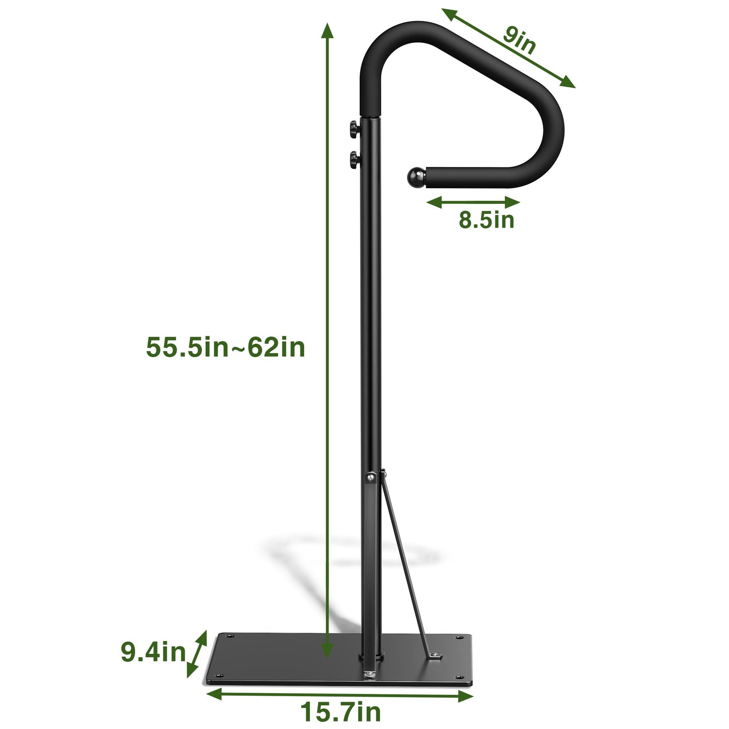 55''-62'' Hot Tub Handrail Side Safety Rail – 360° Swivel Spa Grab Bar, Heavy-Duty Powder-Coated Steel Assist Handle with Anti-Slip Foam Grip, Fits Most Hot Tubs, Swim Spas & Pools, 600LBS Capacity