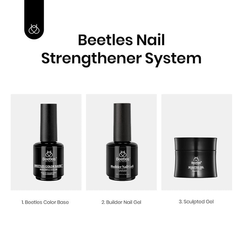Beetles Rubber Base Gel Nail Polish - 15ml Neutral Nude Pink Builder Coat for Nail Art Design