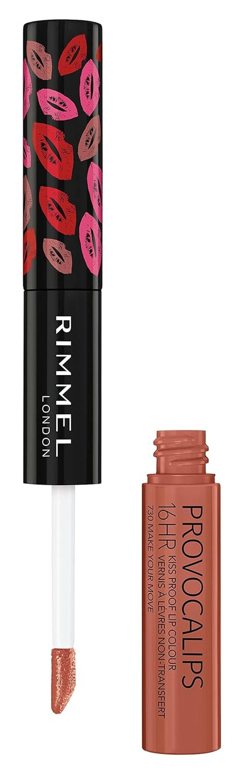 Rimmel London Provocalips 16HR Kiss-Proof Lip Color - Long-Lasting Two-Step Liquid Lipstick | 730 Make Your Move, 0.14 fl. oz.