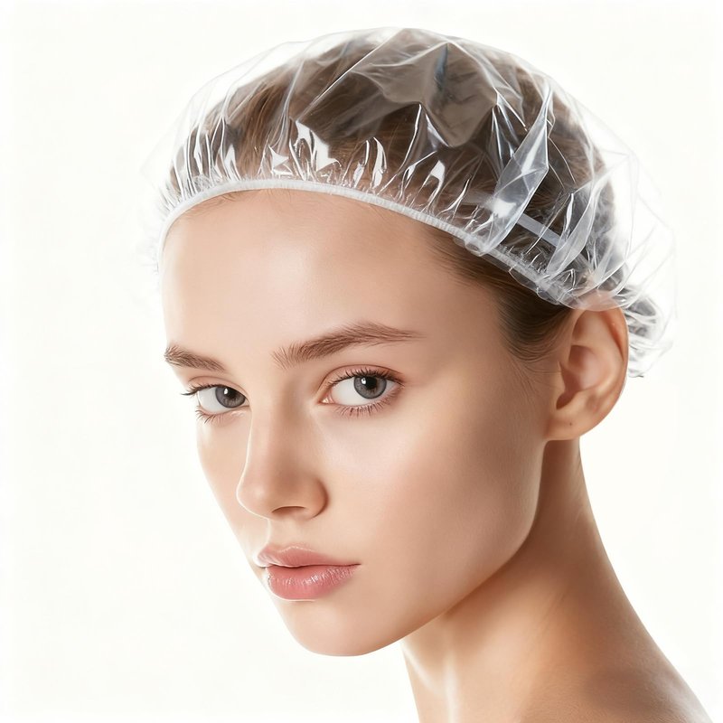 Disposable Shower Caps 100pcs, Clear Shower Caps for Travel, Plastic Hair Caps for Women, Home Use, Hotel
