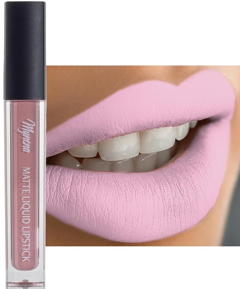 Clara Mynena Soft Pastel Pink Matte Liquid Lipstick - Long-Lasting, Waterproof, No Smudge Formula | All-Day Comfort