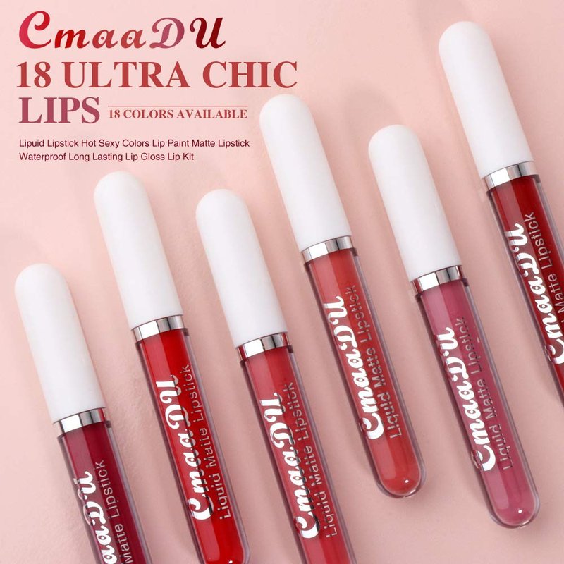 Matte Liquid Lipstick Set - 6 Pcs Long-Lasting Lip Gloss for Women | Dark Ruby, Brick Red, Mauve Shades