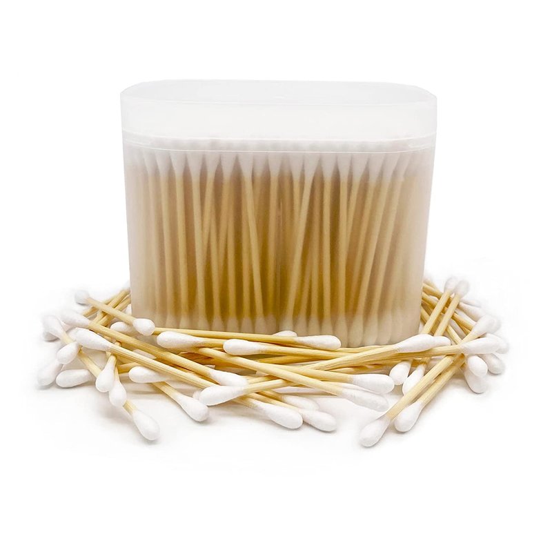Bamboo Cotton Swabs - 900 Biodegradable Wooden Cotton Buds for Eco-Friendly Cleaning