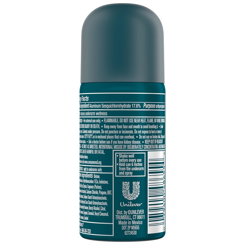 Degree Men’s Travel Deodorant Antiperspirant 6-Pack – 72H Advanced Protection Dry Spray, Cool Rush Scent, 1 Oz Ea