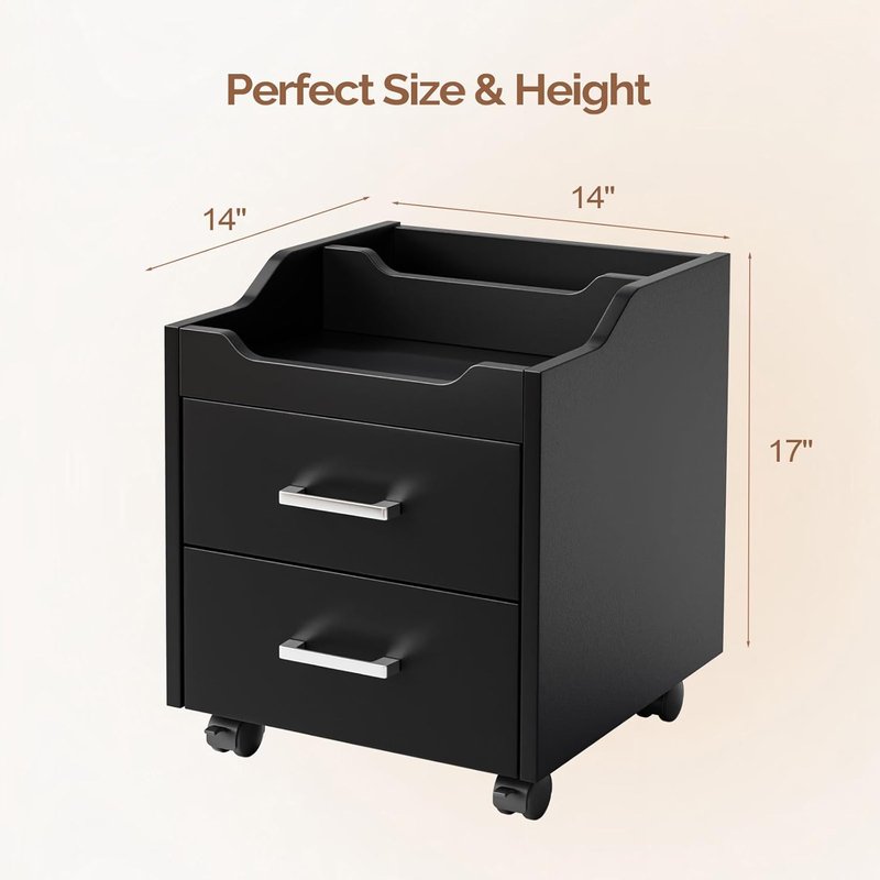 OmySalon Pedicure Cart - Portable Foot Bath Trolley with 2 Storage Drawers | Black Beauty Spa Supplies