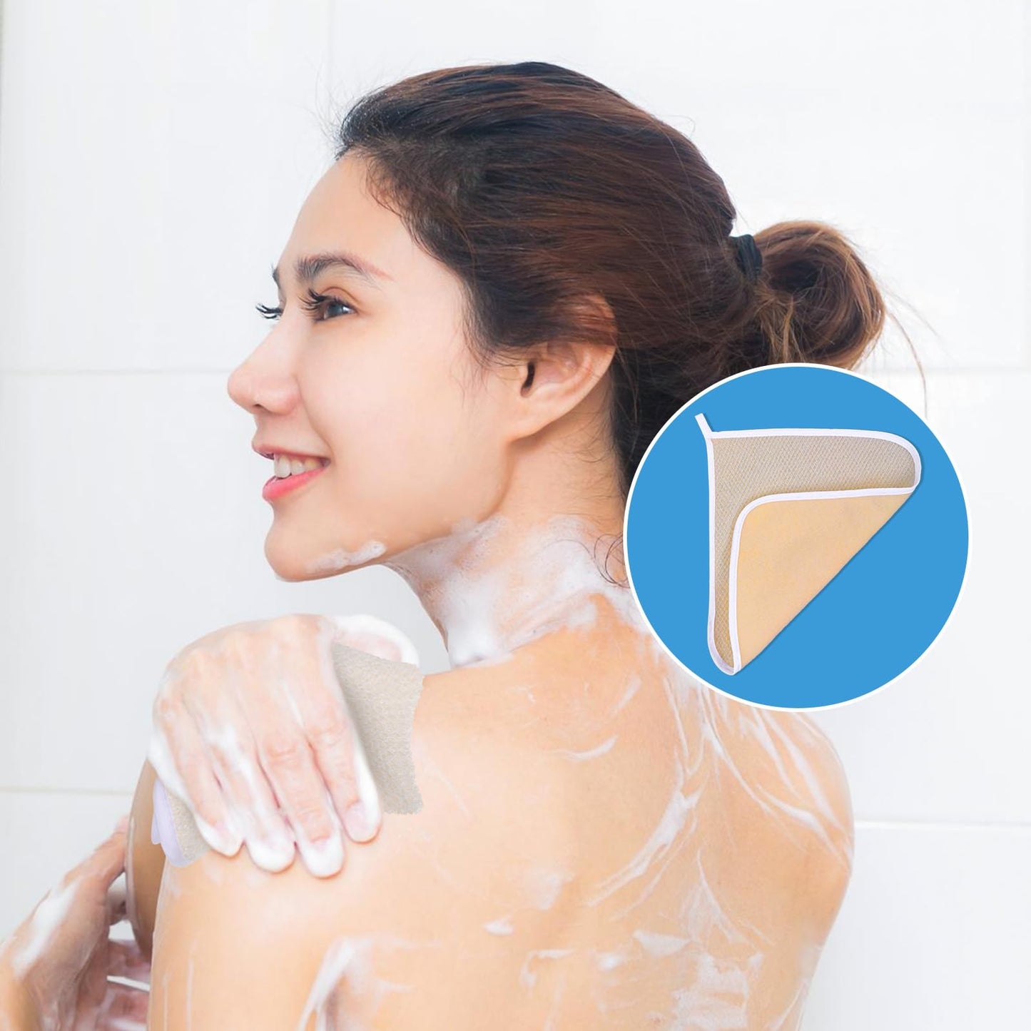 Body Wash Cloths, 6 Pieces Thin Exfoliating Washcloths Soft Weave Clean Face Towels Exfoliating Scrub Towel Soft Facial Washcloths for Women Man Face and Body Showering