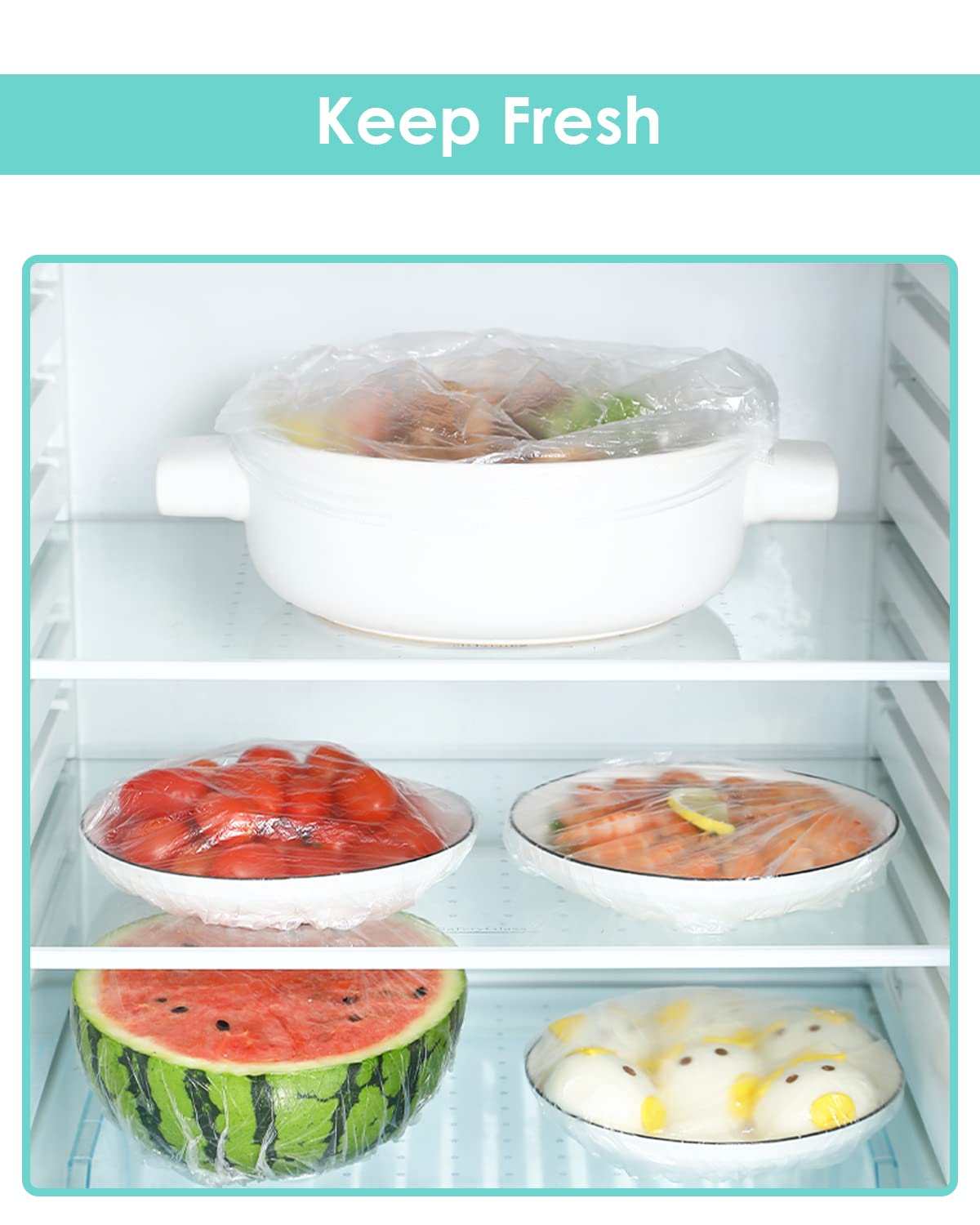 Auban Disposable Shower Caps, Plastic Clear Hair Cap