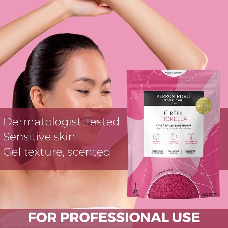 Cirepil - Fiorella - 800g / 28.22 oz Hard Wax Beads Bag - Fresh Peony Scent & Rosin-Free Formula - Beginner-Friendly Stripless Wax for Face & Body - Low Temp Refill Bag