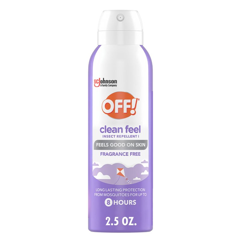 OFF! Clean Feel Travel Size Insect Repellent Aerosol with 20% Picaridin - Bug Spray for Long-Lasting DEET-Free Protection from Mosquitoes, Fragrance-Free Pest Control For Ticks & Flies, 2.5 oz