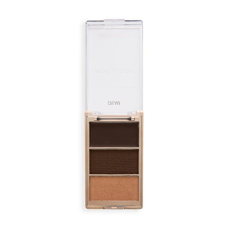 Revolution Bronze Icon Palette - Cream Matte & Shimmer Bronzer Trio for Buildable Glow | Cocoa Deep, 0.09 oz