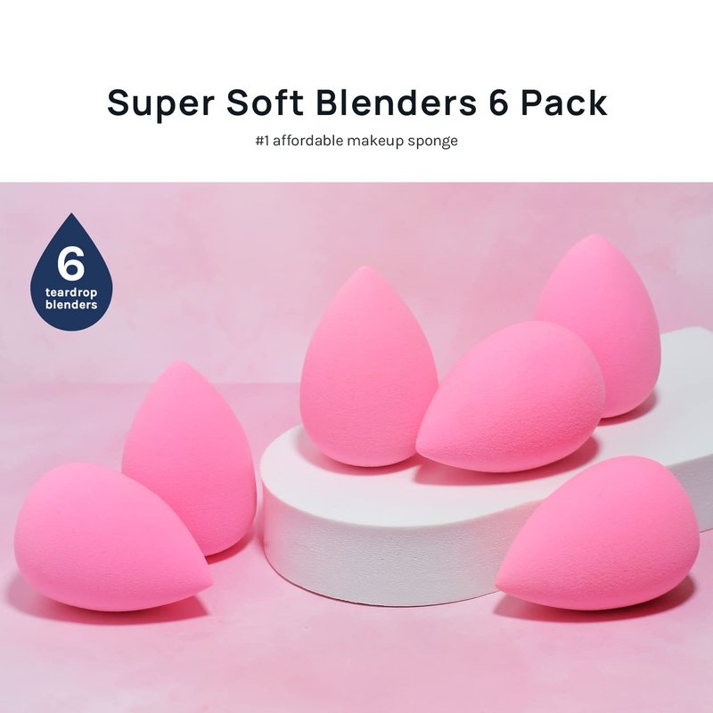 Makeup Sponge Set - Latex-Free High-Definition Blenders for Powder, Cream & Liquid | Set of 6 Super Soft Beauty Tools