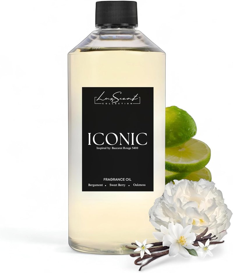 Iconic Aroma Diffuser Oil 500 ml - Bergamot, Sweet Berry & Oakmoss Scent - Luxury Aromatherapy Oil