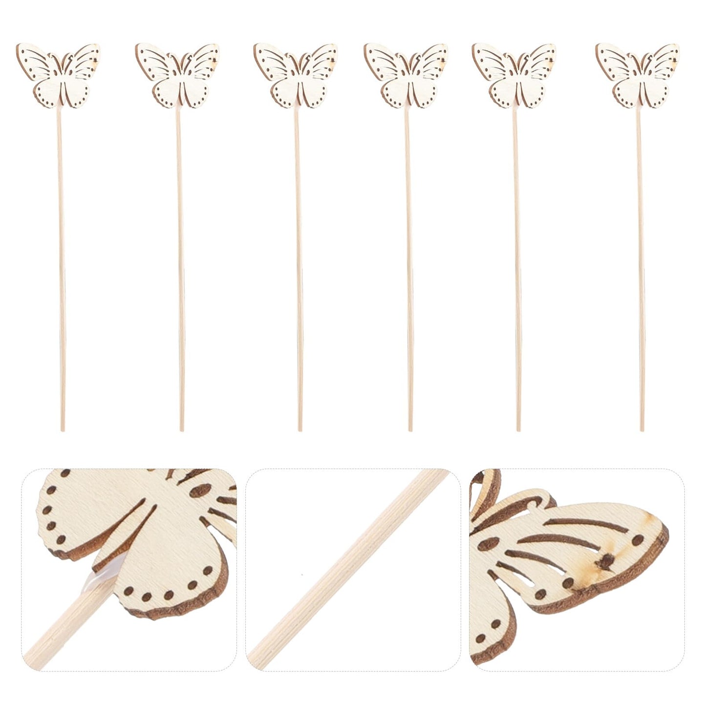 Uonlytech 10Pcs Butterfly Reed Diffuser Sticks Aromatherapy Decorative Rattan Wood Essential Oil Diffuser Refill for Home Office Spa Bathroom