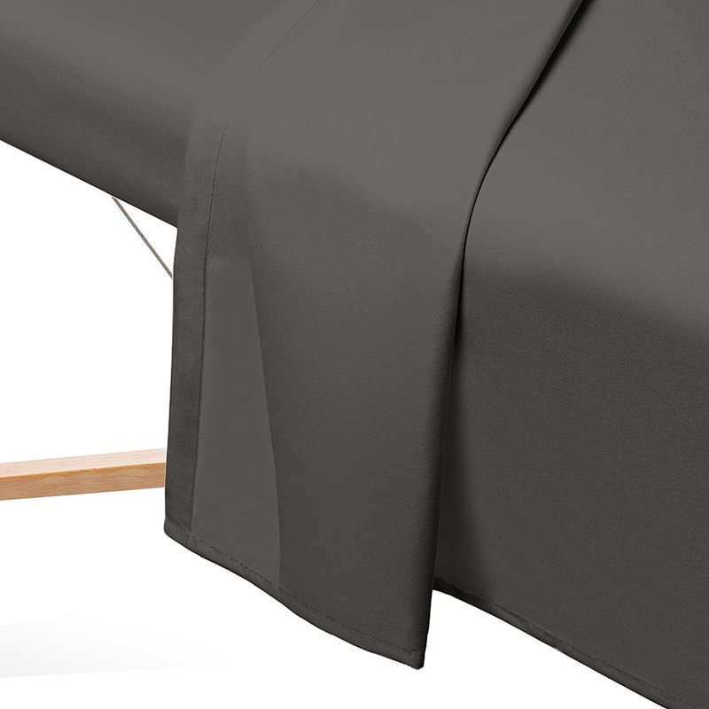 Saloniture 3-Piece Microfiber Massage Table Sheet Set - Premium Facial Bed Cover - Includes Flat and Fitted Sheets with Face Cradle Cover - Gray