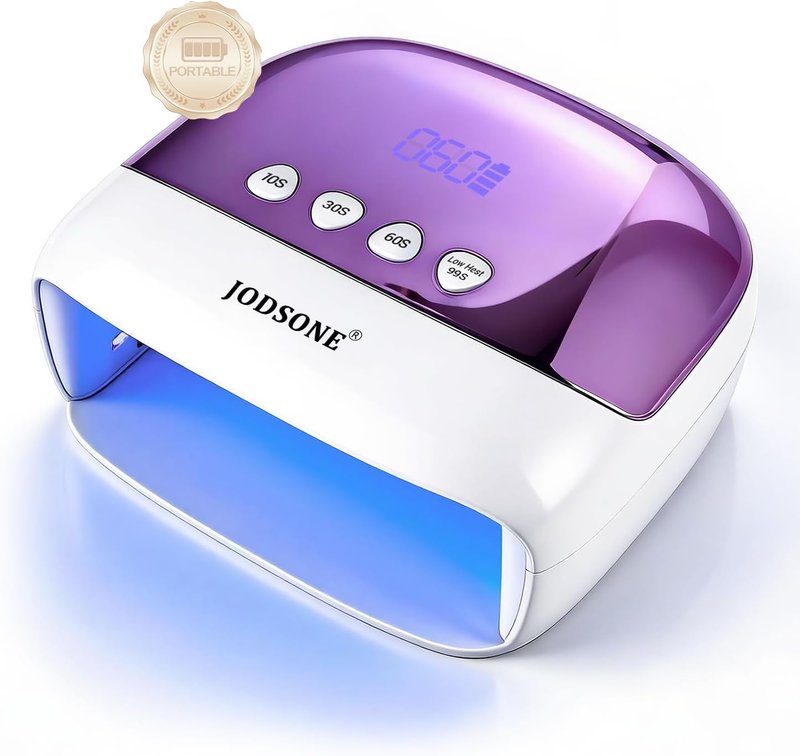 Cordless LED Nail Lamp - Rechargeable Portable Nail Dryer with LCD Display & 4 Timers | Home & Salon Use