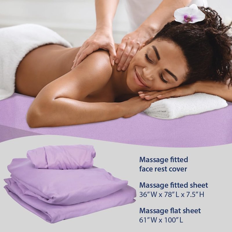 Premium Microfiber Massage Sheet Set - Ultra-Light, Stain & Wrinkle-Resistant | Lavender, 3-Piece Set
