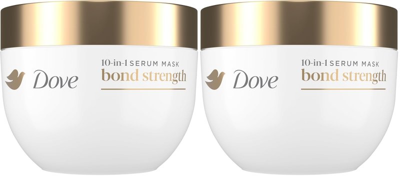 Dove Hair Bond Strength 10in1 Serum Mask for Chemically Damaged Hair with Bio-Protein Care Technology plus Peptide Complex 9.2 fl oz.,(Pack of 2)