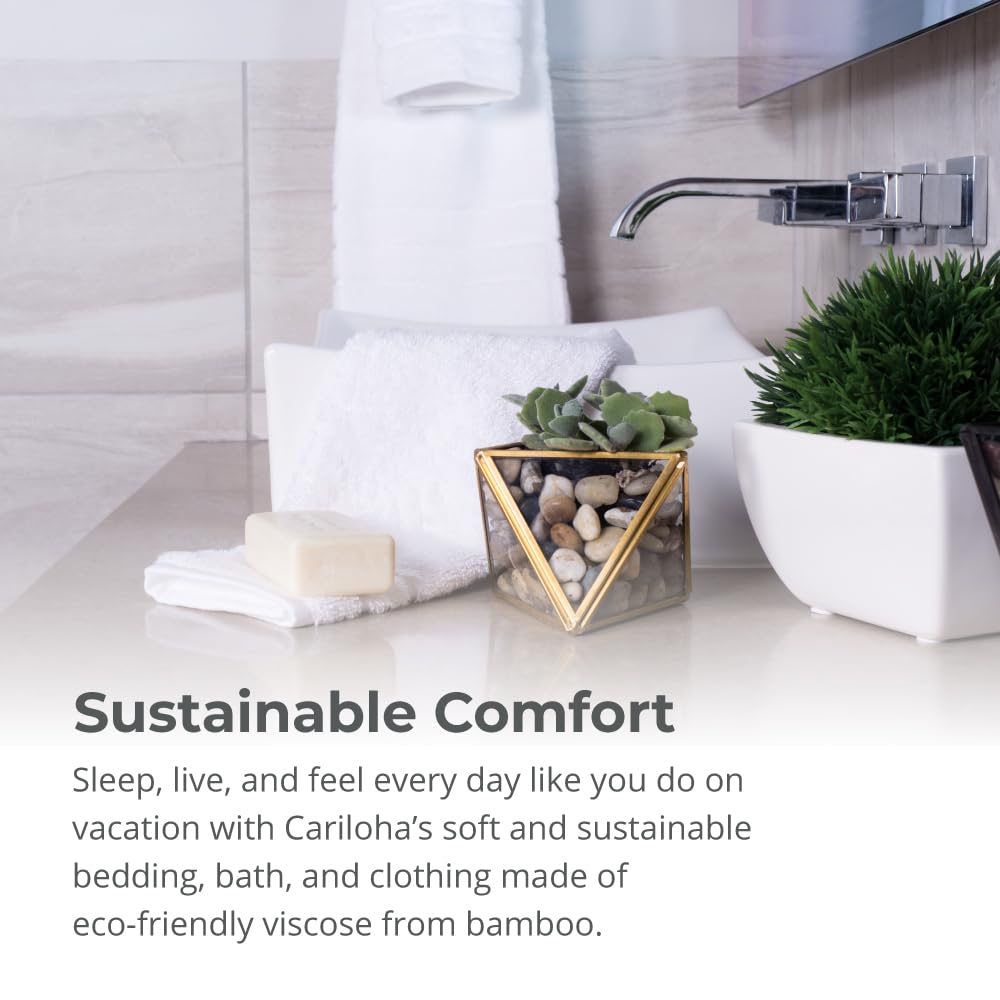 Cariloha Hand Towel | Onyx | 16"x24" | Turkish Cotton & Viscose Material Blend | Extra Smooth, Odor Resistant and Highly Absorbent