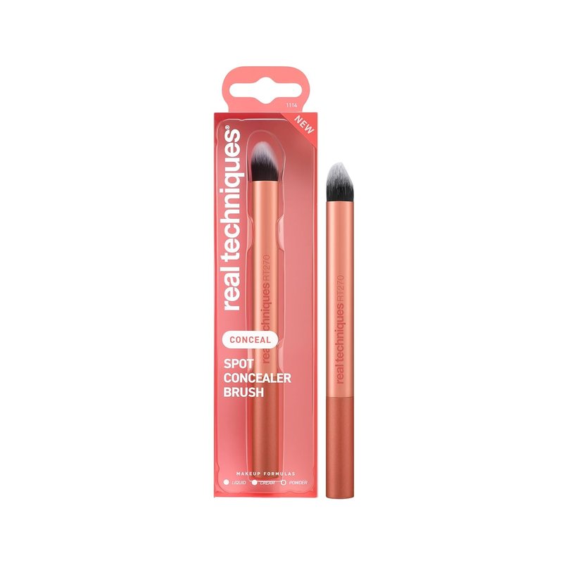 Real Techniques Spot Concealer Brush - Precision Makeup Tool for Targeted Blemish Coverage | Ultra-Plush, Cruelty-Free