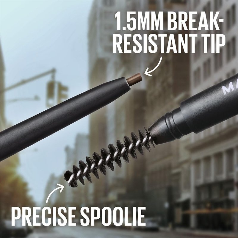 Maybelline Eyebrow Pencil - Ultra Slim Precision Tip & Spoolie for Defined Brows | Medium Brown, 1 Count