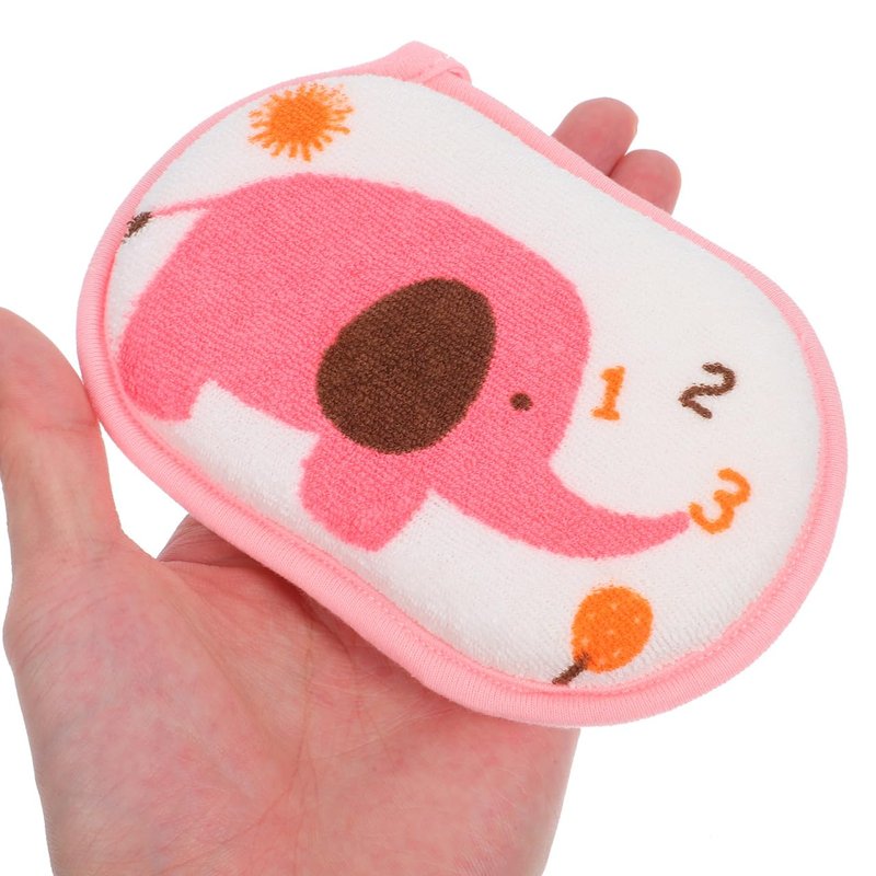 FRCOLOR Baby Bath Sponge Natural Soft Cotton Shower Sponge for Newborns Toddlers Gentle Massage Bathing Accessory 5.31X3.54X1.18 Inch
