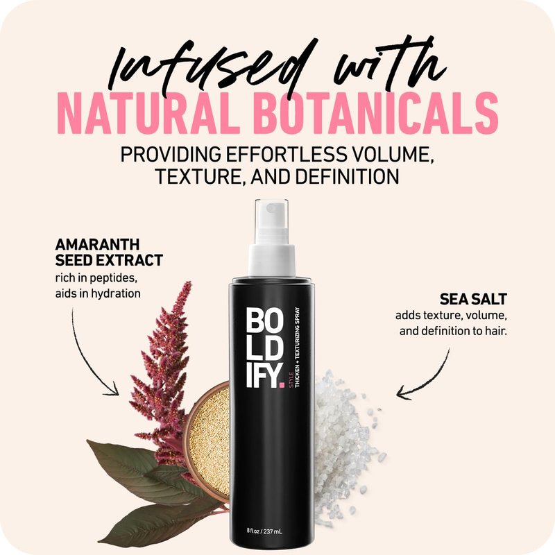 Boldify Hair Thickening Spray - Volume Booster - Stylist-Recommended Texture Spray for Hair Women & Men - 8oz