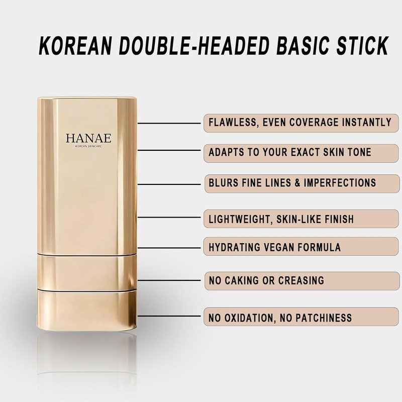 Skiennix Foundation Stick - Dual-Ended Contour Stick for Natural, Long-Lasting Coverage | Ivory White