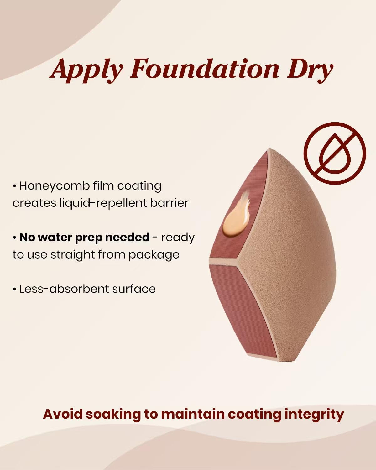 Unfovi Large 2 Pcs Honeycomb Film Makeup Sponges for Foundation, Reduce Liquid & Foundation Waste,Skip the Pre-Wetting Blender Process,Soft and Latex