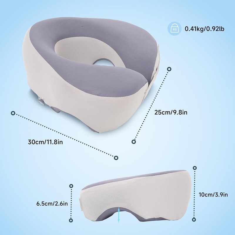 Face Down Pillow for Eye Surgery Recovery | Adjustable Prone Headrest for Retinal Detachment - Grey, Removable Cover