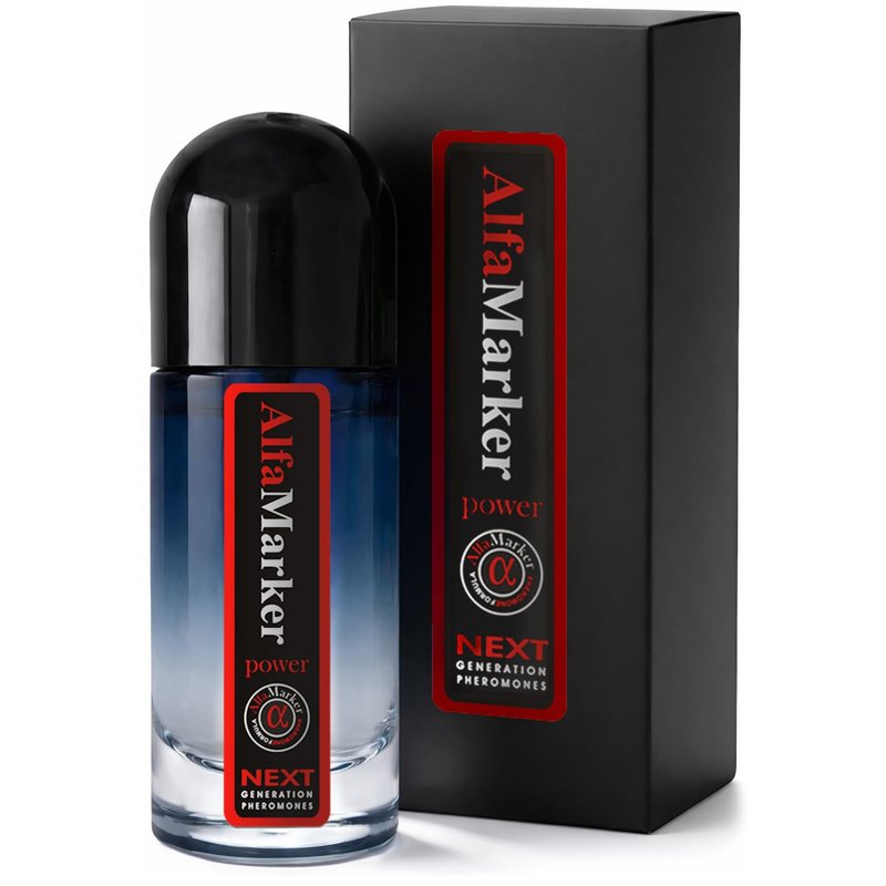 ALFAMARKER Pheromone Cologne for Men Power. Pheromones Infused Perfume for Men. Long Lasting Formula. Premium Scent Spray Travel Size 0.66 Fl Oz (20ml)
