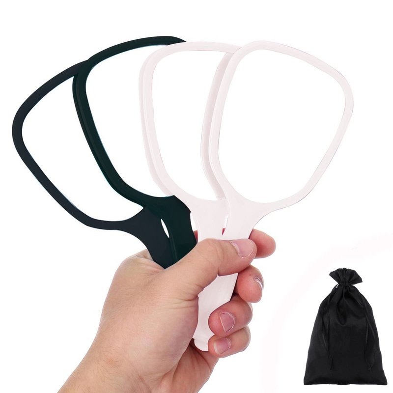 Aestivate 4PC Black and White Hand Mirror, Travel Handheld Mirror, Cosmetic Mirror with Handle (4PC Black and White)