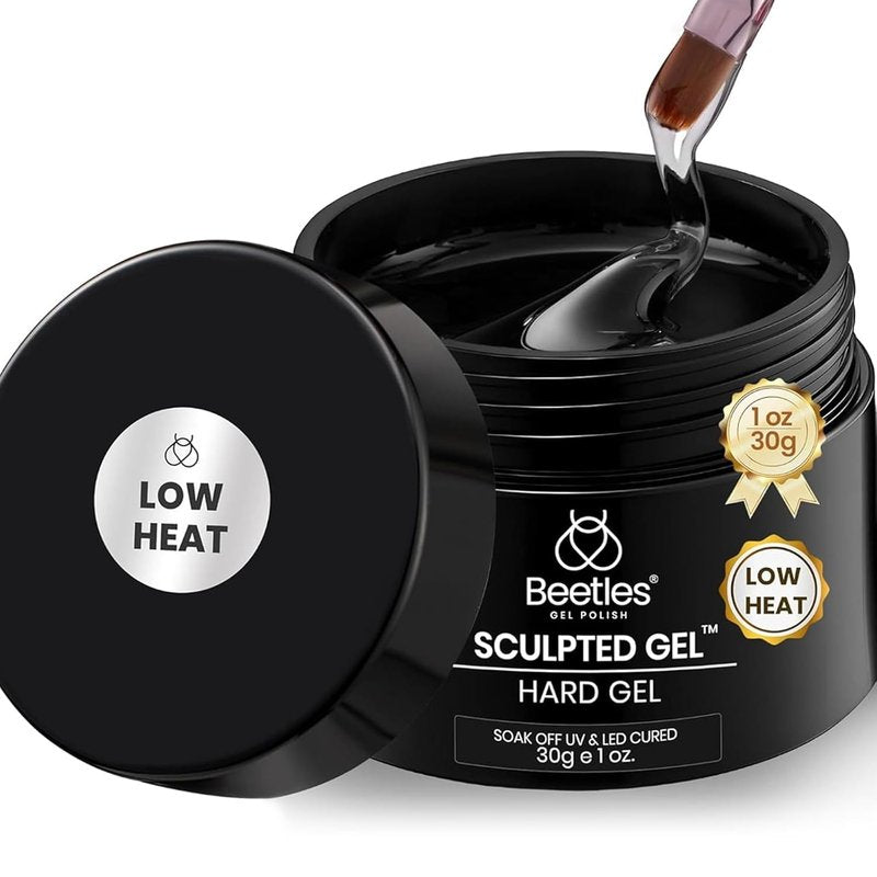 Beetles Low Heat Hard Gel - Mint Sheer Clear 1 oz | 9-in-1 Nail Extension & Sculpting Gel for Salon Professionals