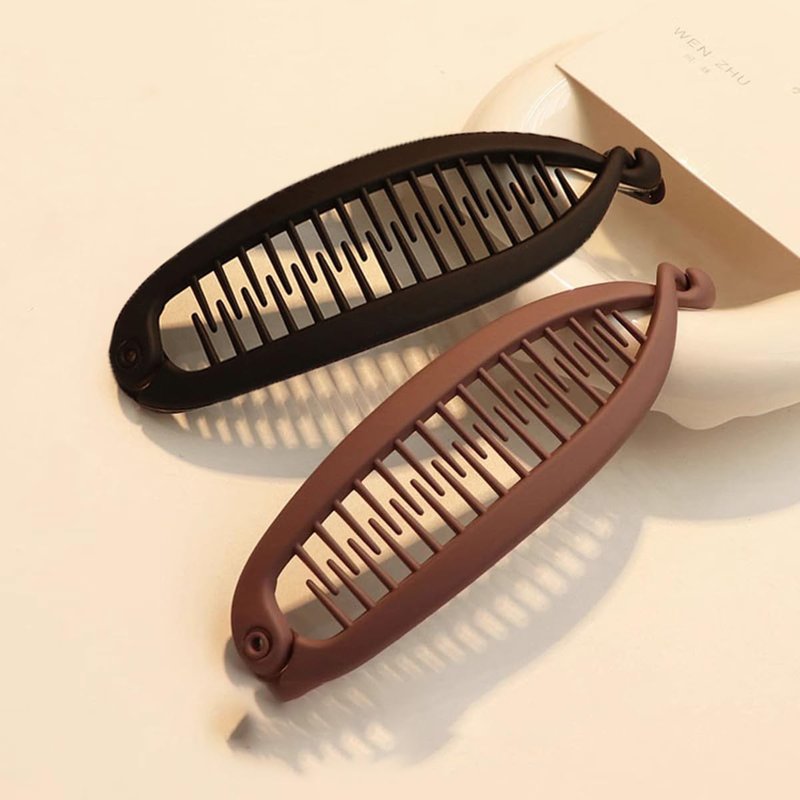 Banana Clips for Women - 2 Pcs Small Volumizing Hair Claw Clips | Retro Styling Accessories for Thin Hair