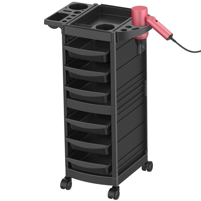 Johgee 7-Layer Salon Trolley Cart with 6 Drawers, Professional Salon Rolling Cart with Wheels for Hair Stylist, Portable Barber Station with Extra Storage Space for Barber,Tattoo