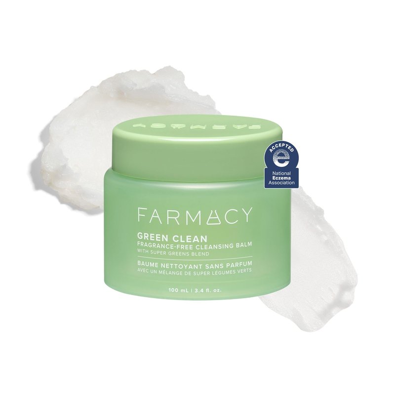 Farmacy Sensitive Skin Makeup Remover Cleansing Balm - Green Clean Waterproof Makeup Remover Balm + Oil Cleanser for Face - Melts Make Up + SPF - Hydrates + Softens Skin - Fragrance-Free (100ml)