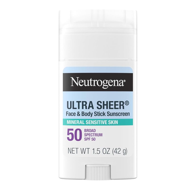 Neutrogena Ultra Sheer SPF 50 Mineral Sunscreen Stick - Zinc Oxide, No White Residue, 1.5 oz