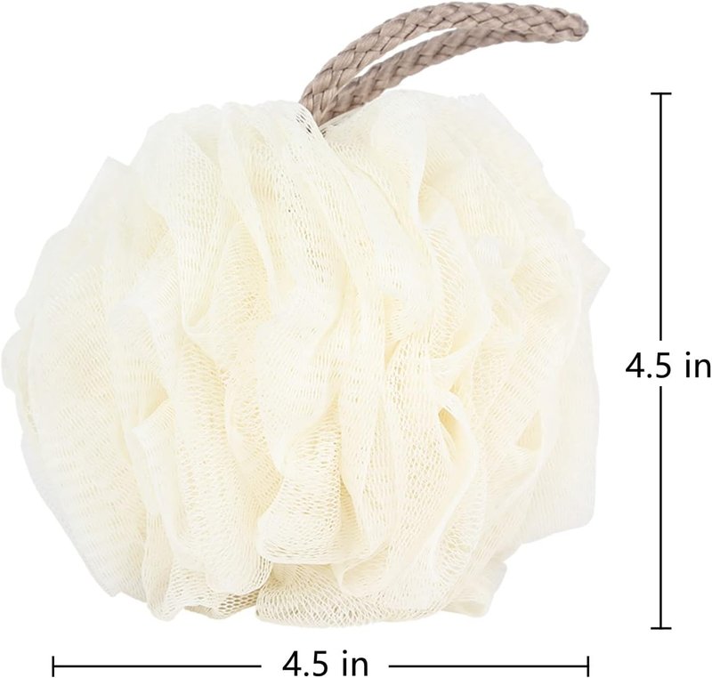 Fu Store Loofah Sponge - Exfoliating Bath Scrubber Balls for Men & Women | 60g, 4 Colors, 4 Pack