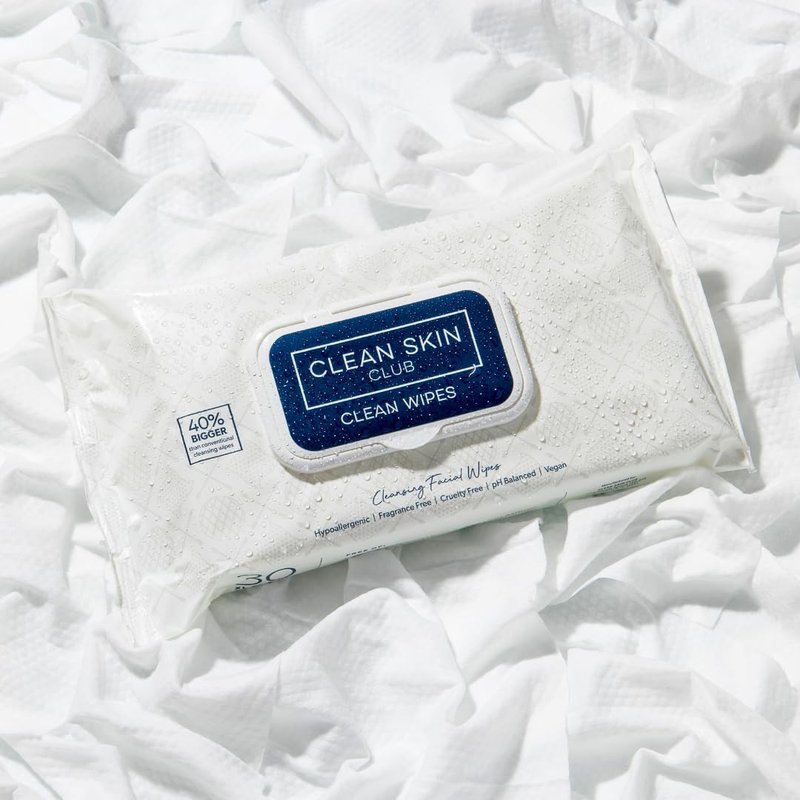 Clean Skin Club XL Makeup Remover Wipes - Textured Cleansing Facial Wipes for Sensitive Skin | Hypoallergenic & Fragrance-Free, 30 Count