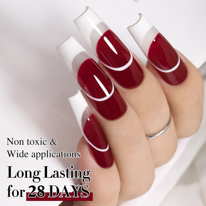 Double Rhythm Gel Polish - Pure Sheer Soak Off for Art Manicure | Burgundy Red 15ML - Perfect for DIY Gifts