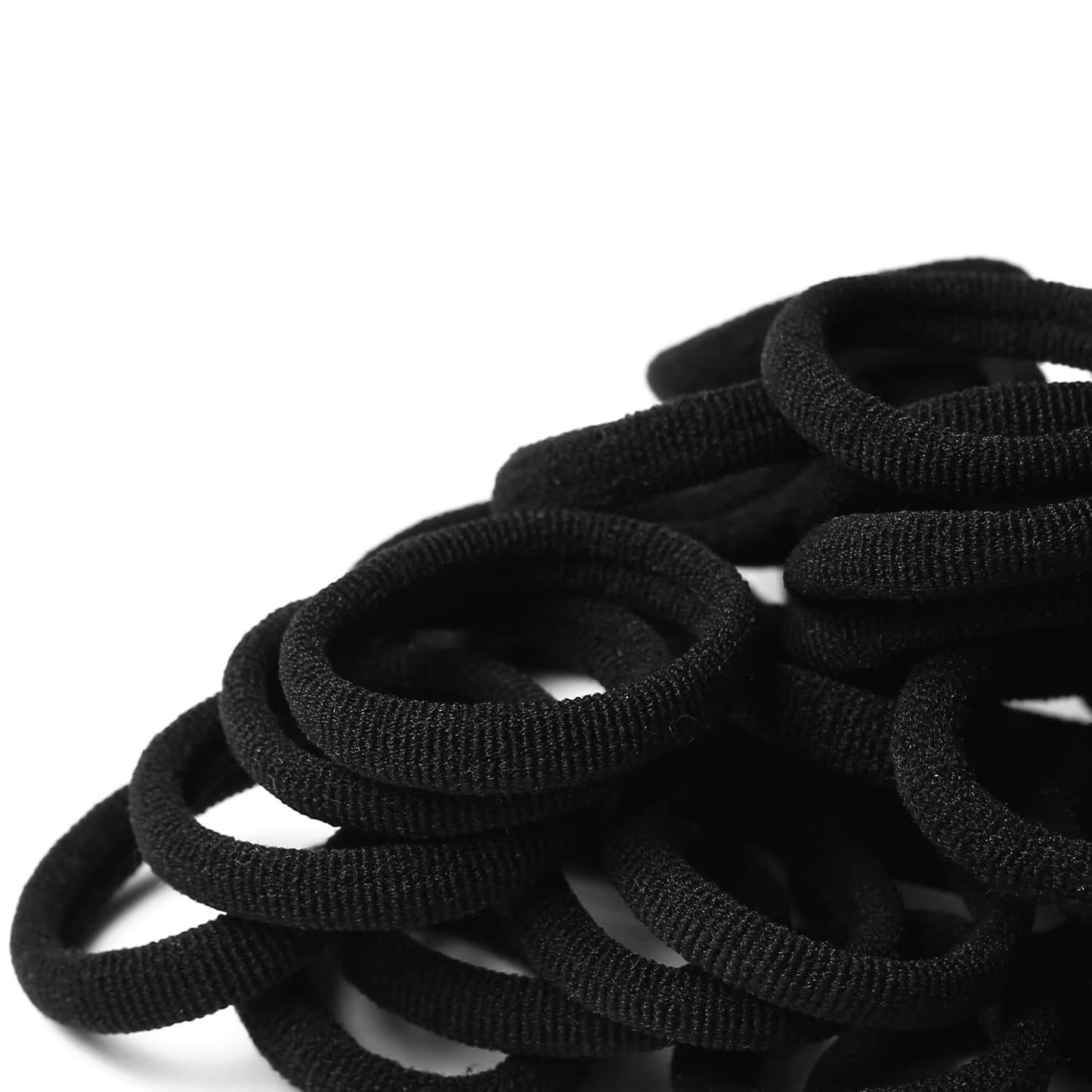 WANBY Hair Ties Mini Seamless Black Hair Bands Soft Elastics Ponytail Holders Hair Ties for Girls Toddler