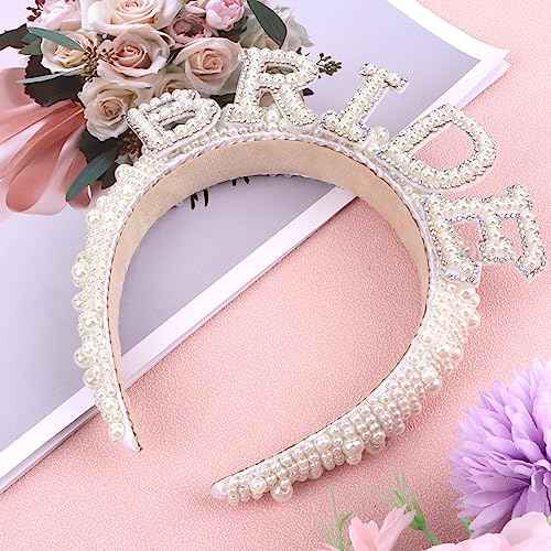 Casoty Pearl Bride Headband Material, One Size Fit All, Wide Applications, Women's Hairband, Bridal Shower, Wedding, Engagement Parties Gift