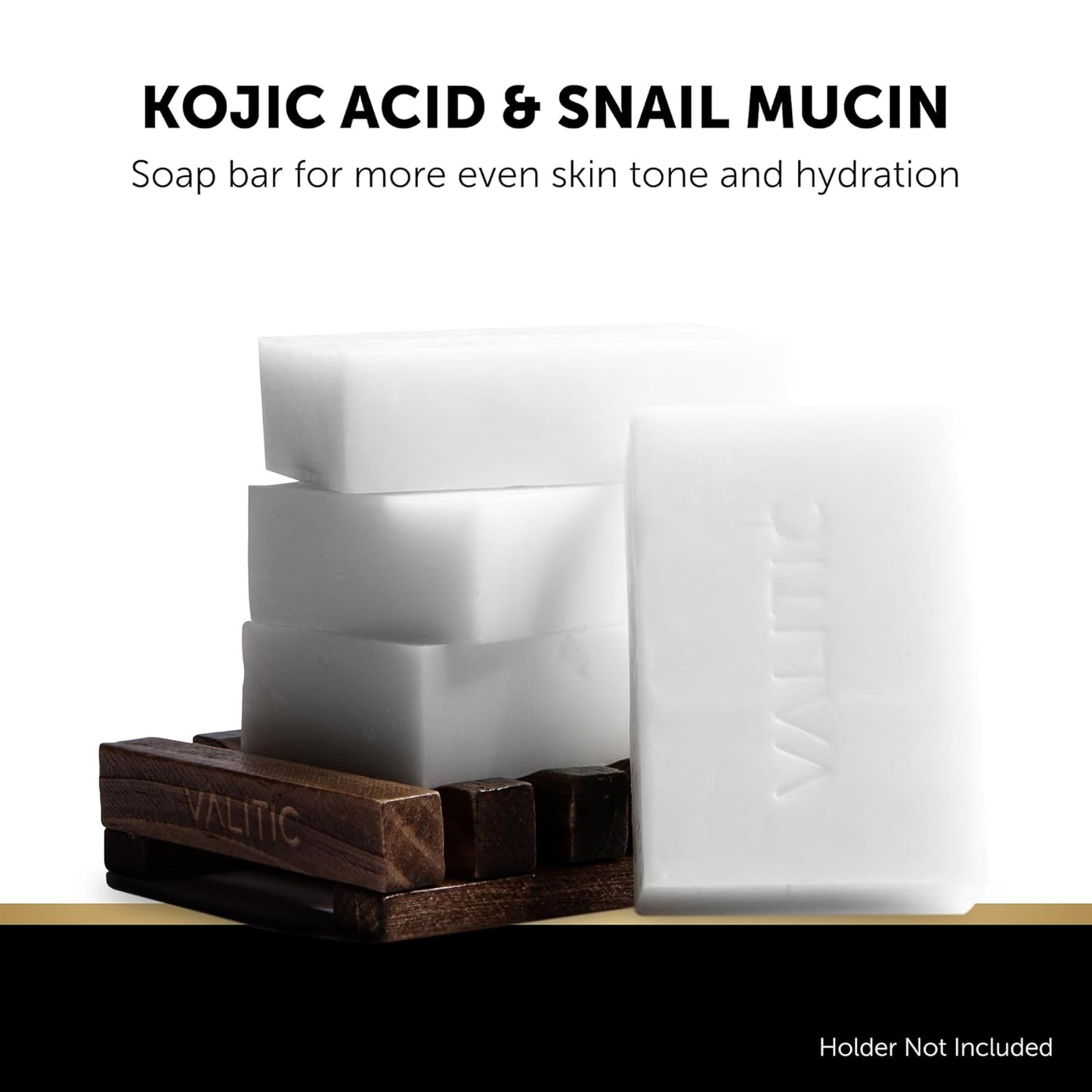 VALITIC Snail Mucin Cleanser Soap Bar - Turmeric & Kojic Acid Dark Spot Corrector | Anti-Aging Hydration - 2 Pack