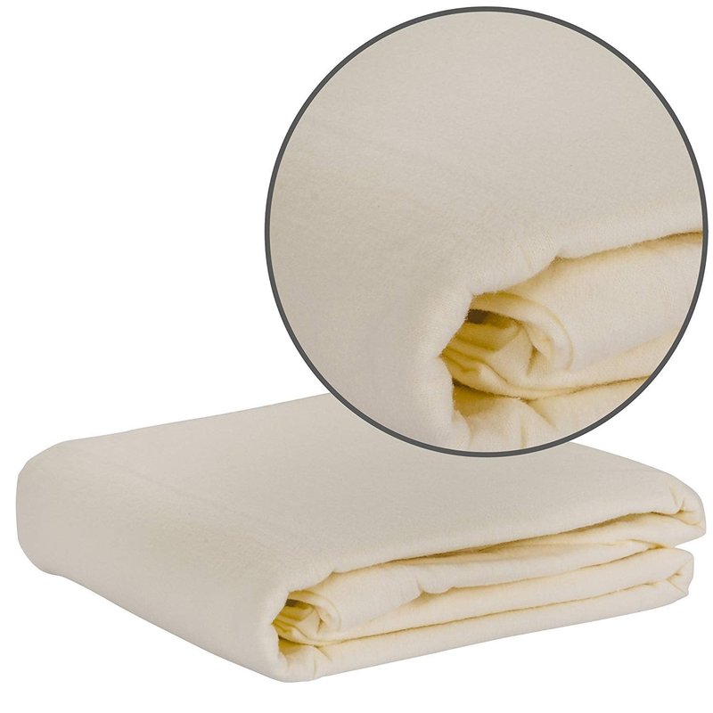 EarthLite Flannel Massage Table Sheet Set Essentials – Commercial Grade, Soft, Double-Napped 3-Piece Set (Top, Fitted, Face Pillow Cover) (Updated), Natural (44355)