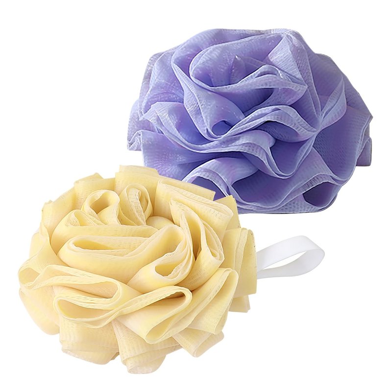 GTFL.RTPOP 2-Pack Gradient Loofah Sponges for Women＆Men and All Skin Types＆Luxury Spa & Bath Exfoliator, Premium Exfoliating Shower and Bath Sponge Set - Purple＆Yellow