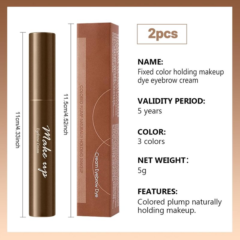 2pcs Brown Brow Gel set – Volumizing, Buildable, Wax-Gel Hybrid for Full, Voluminous Brows, Locks Hairs in Place, Waterproof, Available in Brunette (02#)