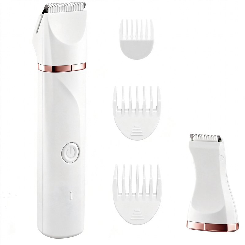 Bikini Trimmer for Women,Painless Electric Razor & Body Shaver for Pubic Hair,IPX7 Waterproof Hair Trimmer Women with Ceramic Blades,USB Rechargeable,Wet/Dry Use,Gifts for Women（White）